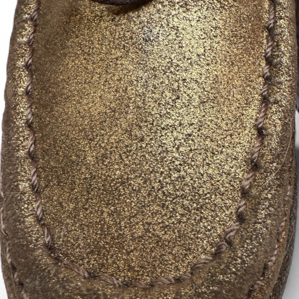 Scruples Lace Up Ankle Boot Moc-toe Metallic Distressed Bronze Gold Western Sz 8 - Picture 9 of 9